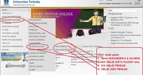 Cek Lihat Nilai Pendas Nilai Non Pendas Ut Universitas Terbuka