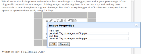 Add Alt Tag to Images in Blogger