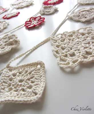 Organic crochet doily garland by Chez Violette