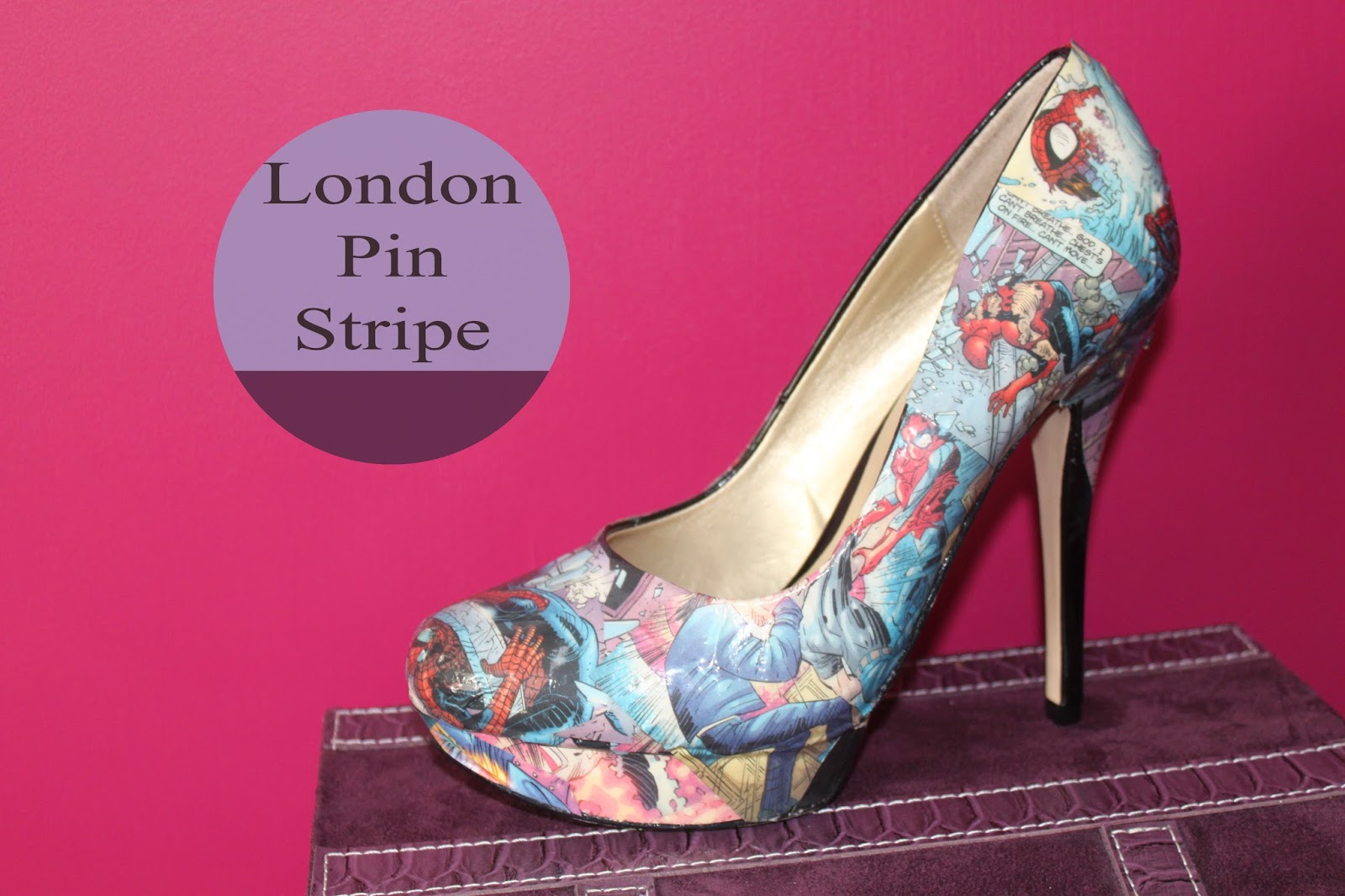 DIY Comic book shoes London Pin Stripe DIY Comic book shoes London Pin Stripe