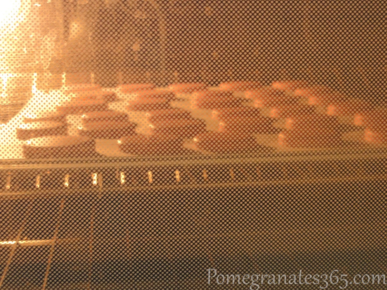 Macarons baking in the oven