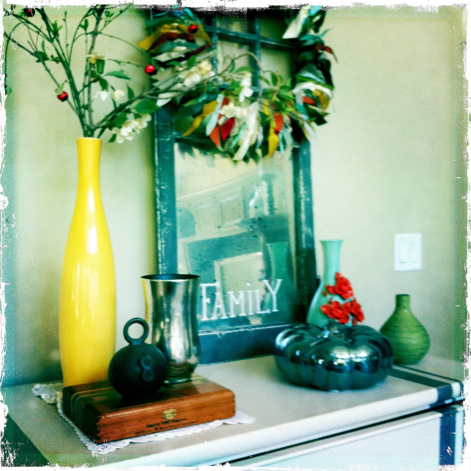 blue cedar lane Mercury Glass Chalkboard Tutorial