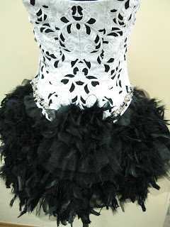костюм корсет балет из платье из страусиных перьев