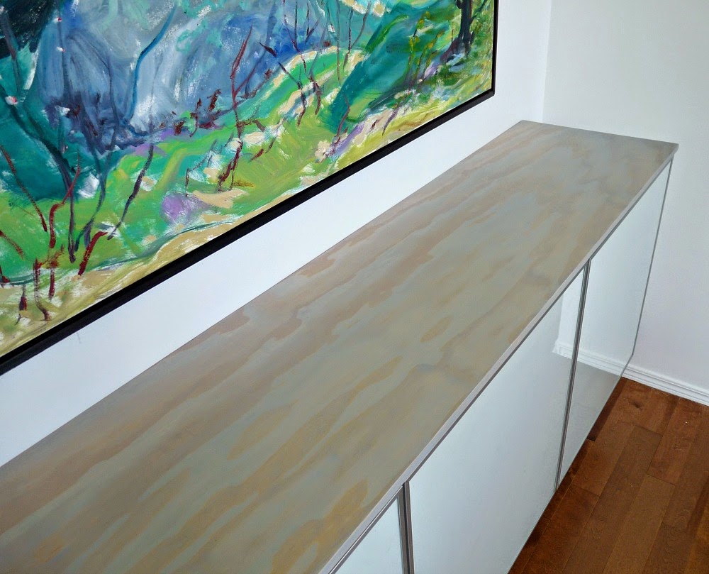 DIY Plywood Topped Ikea Hack Floating Credenza Dans le Lakehouse