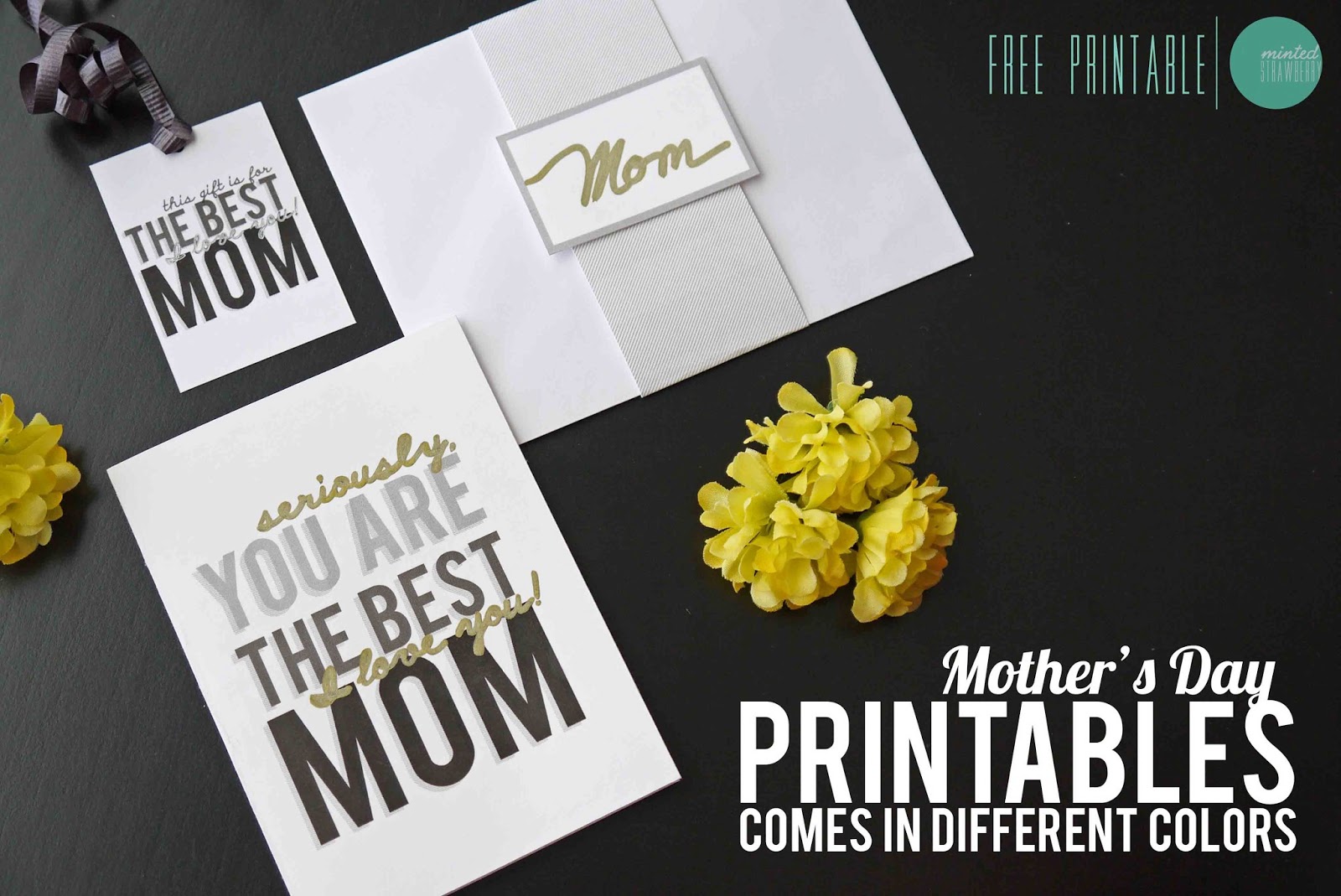 Free Printable Mother's Day Cards, Envelope Belts and Gift Tags