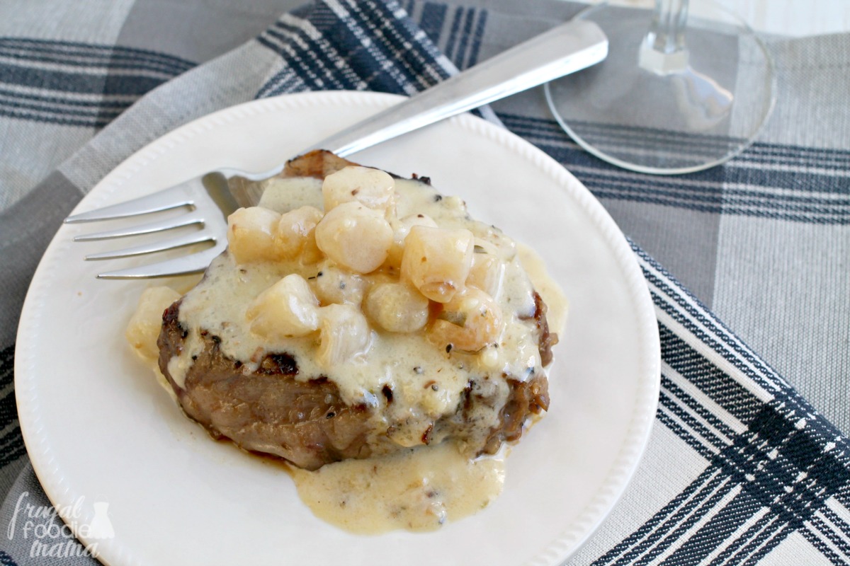 Frugal Foodie Mama Coffee Tenderloin Steaks with Scallop Tarragon Sauce