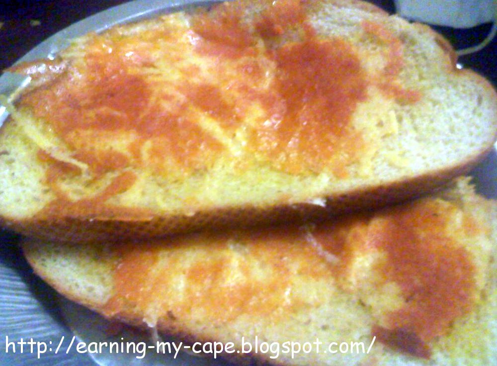 EarningMyCape Garlic Cheese Bread (Made on the Stove Top)