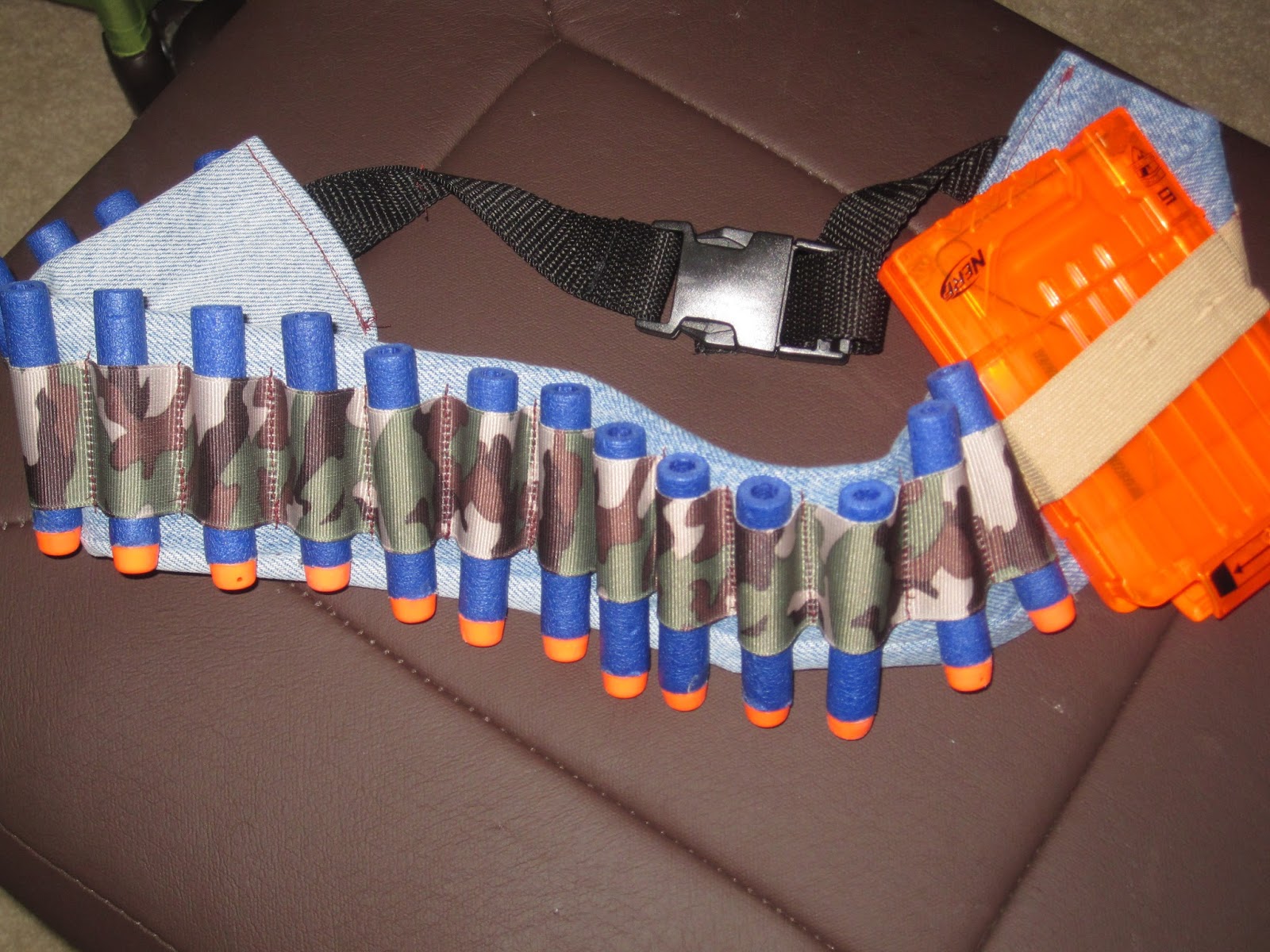 DIY Nerf/ Dart Ammo Belt with Buckles closures easy project