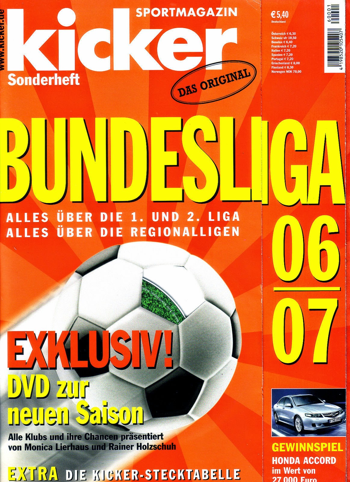Football Cartophilic Info Exchange Kicker magazin Bundesliga