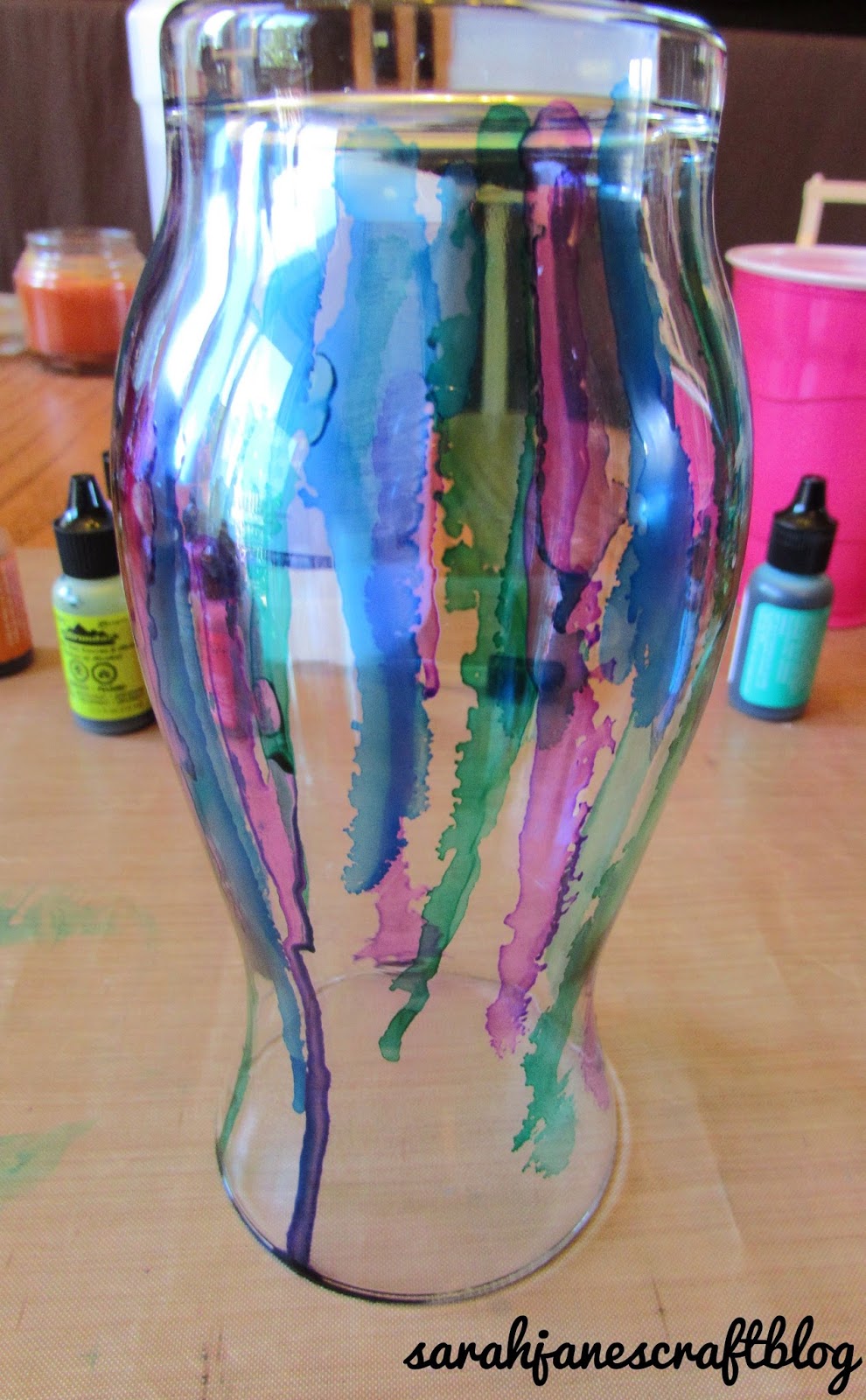 Sarah Jane's Craft Blog Dripped Alcohol Ink Vase