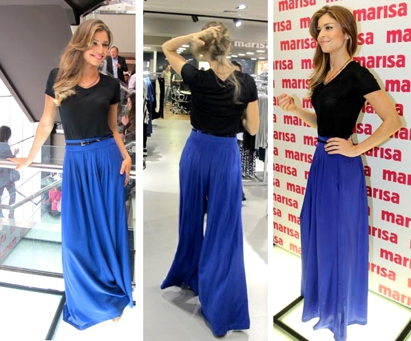 calça pantalona azul royal