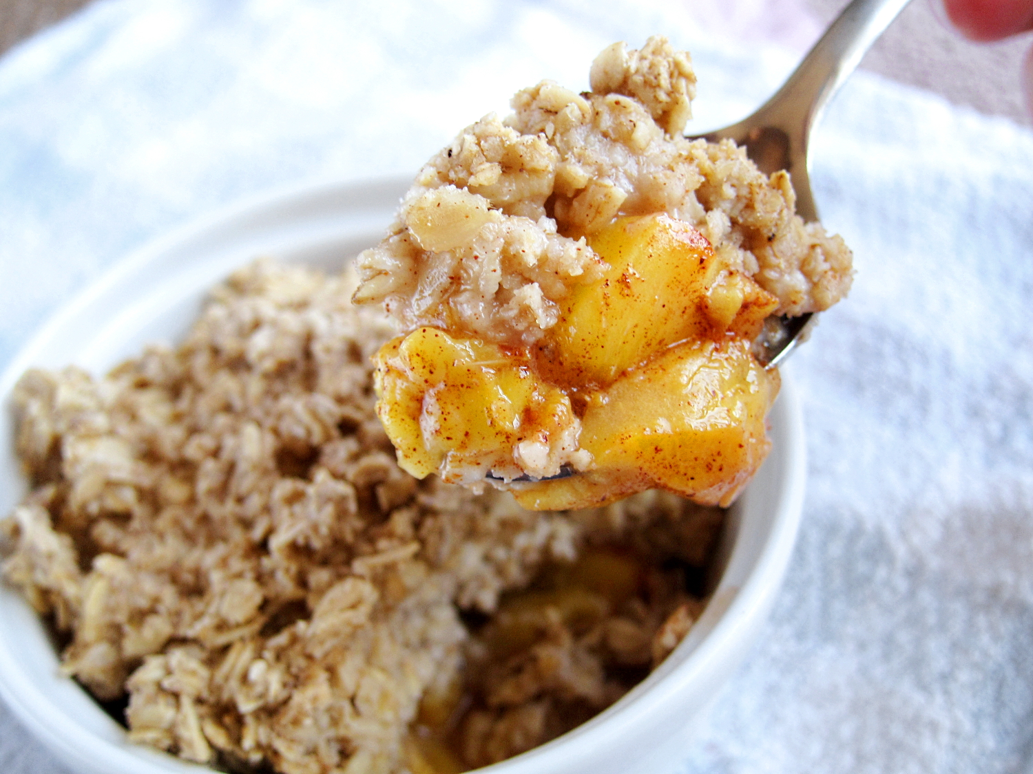 The Oatmeal Artist Peach Cobbler Baked Oatmeal