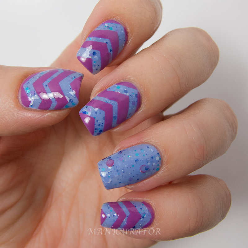KBShimmer Periwinkle in Time, Radiant Orchid and Thick and Thin Chevron