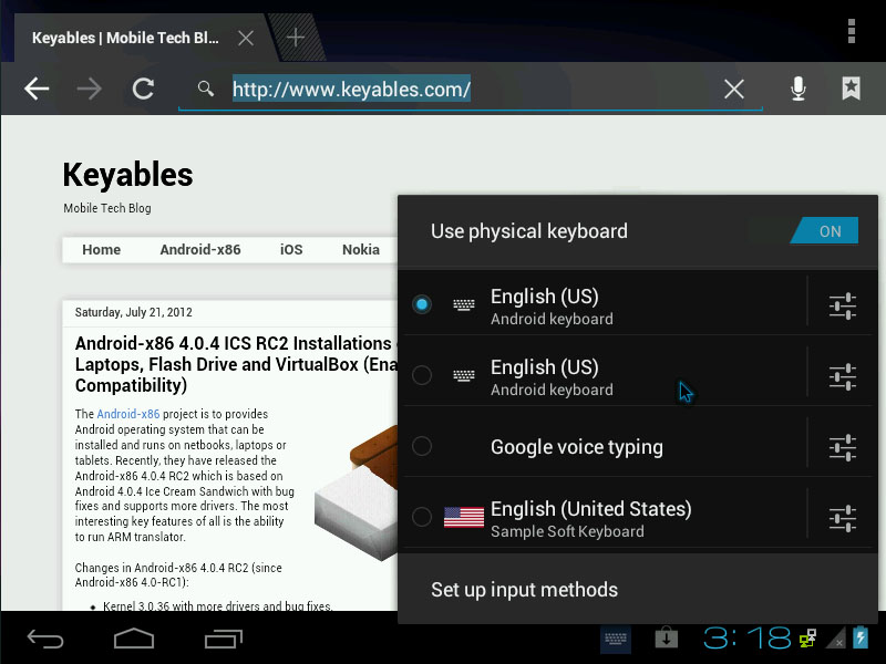 Android-x86 4.0.4 ICS RC2 - keyables.com