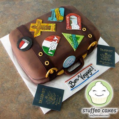 Bon Voyage LV Luggage Cake 