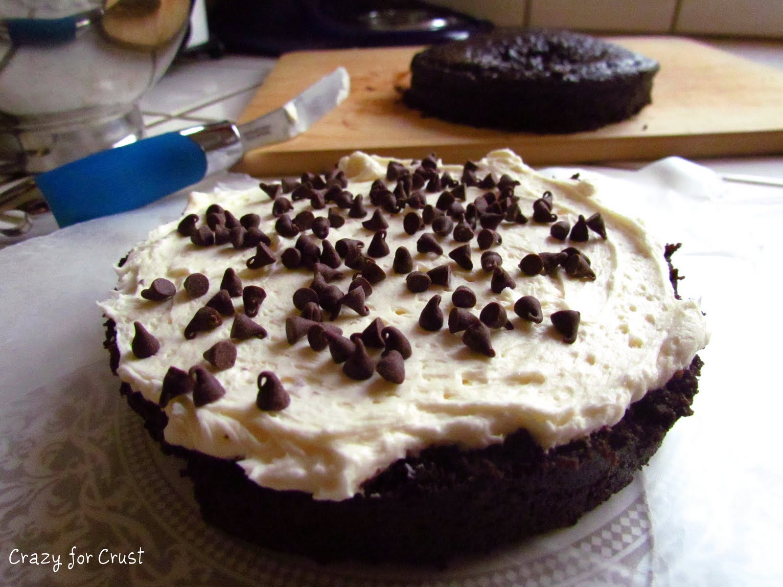Chocolate Cake with Marshmallow Frosting Crazy for Crust