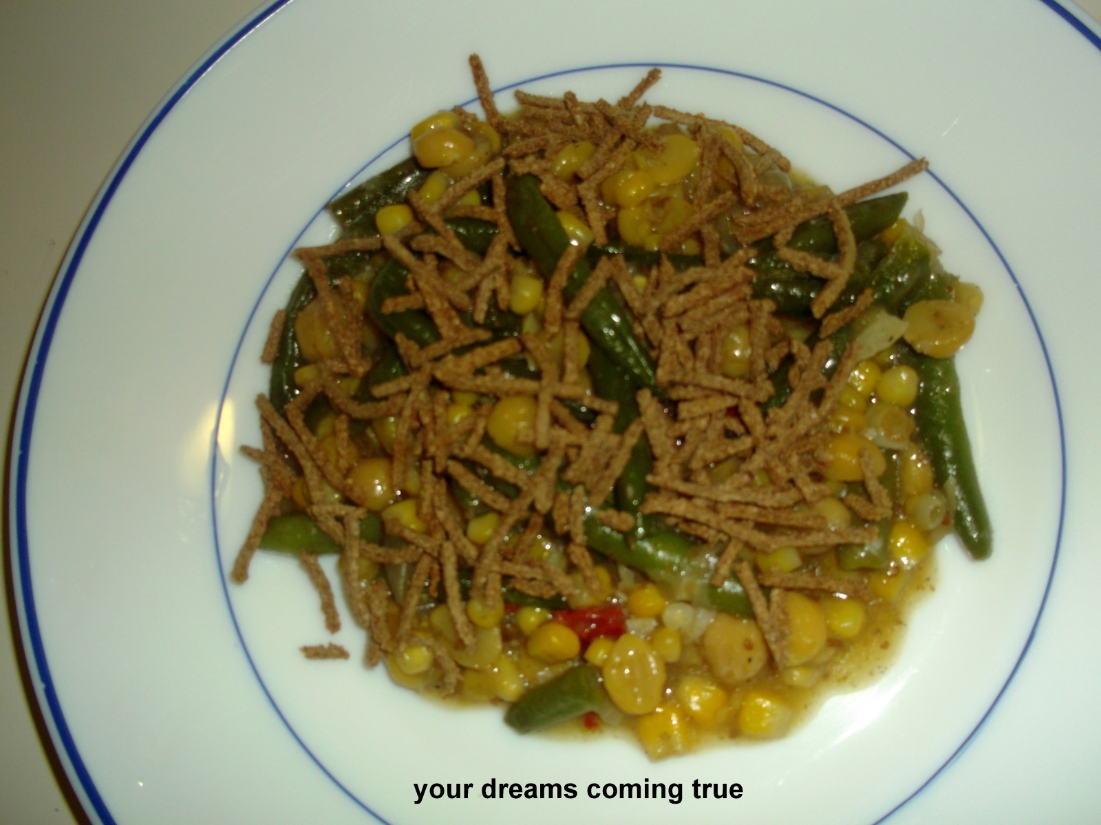 Chickpeas With Green Beans and Sweet Corn