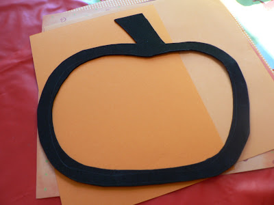 cut out the foam pumpkin shape