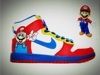 super mario bros nike dunks high tops sneakers