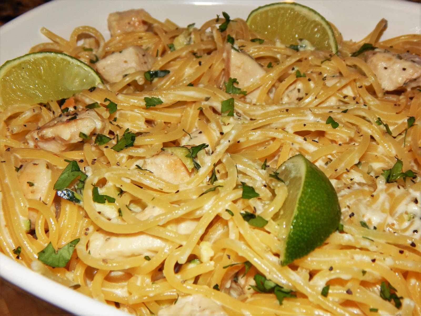 Valerie's Attempt at Pondering Chicken Pasta with Creamy Cilantro Lime Sauce