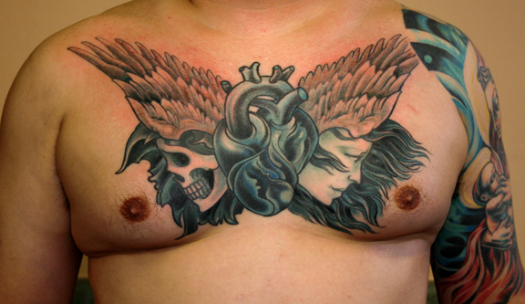 owl chest tattoos