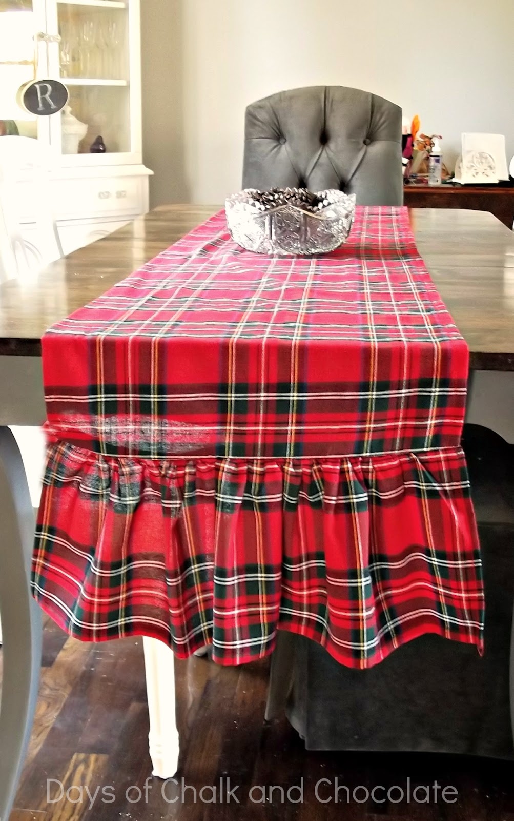 Red Plaid Runner (Christmas Decor) Days of Chalk and Chocolate