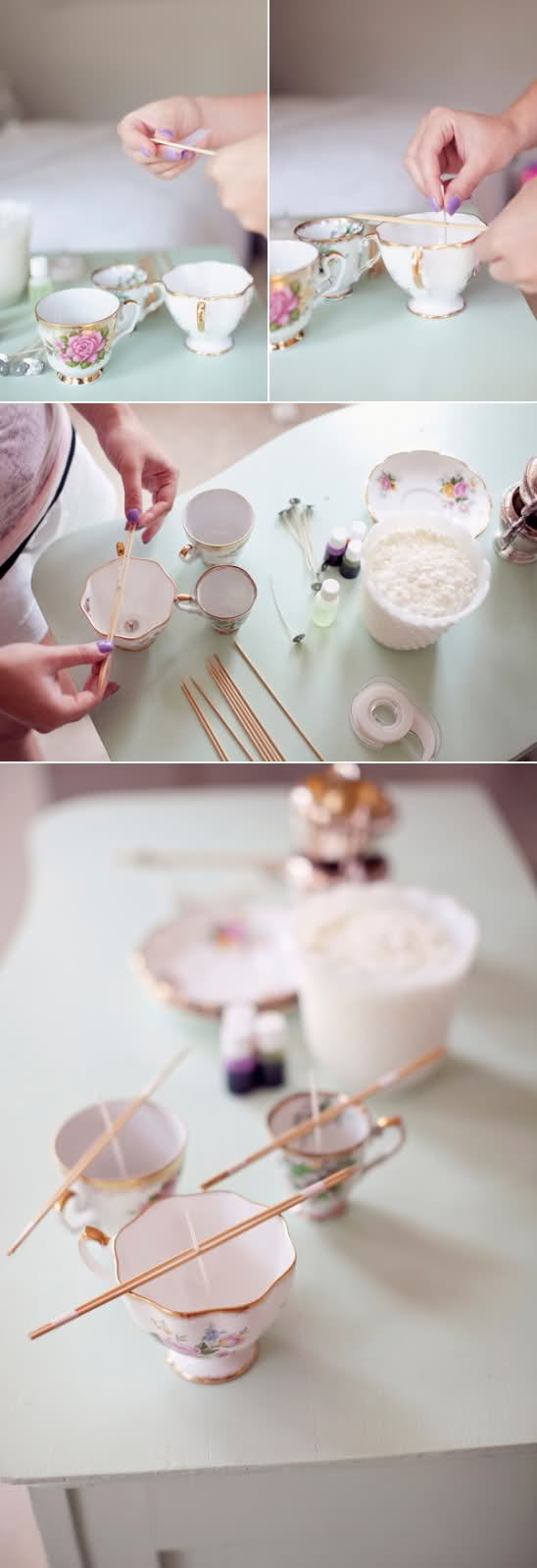 Ruche Project DIY How to Make Vintage Teacup Candles