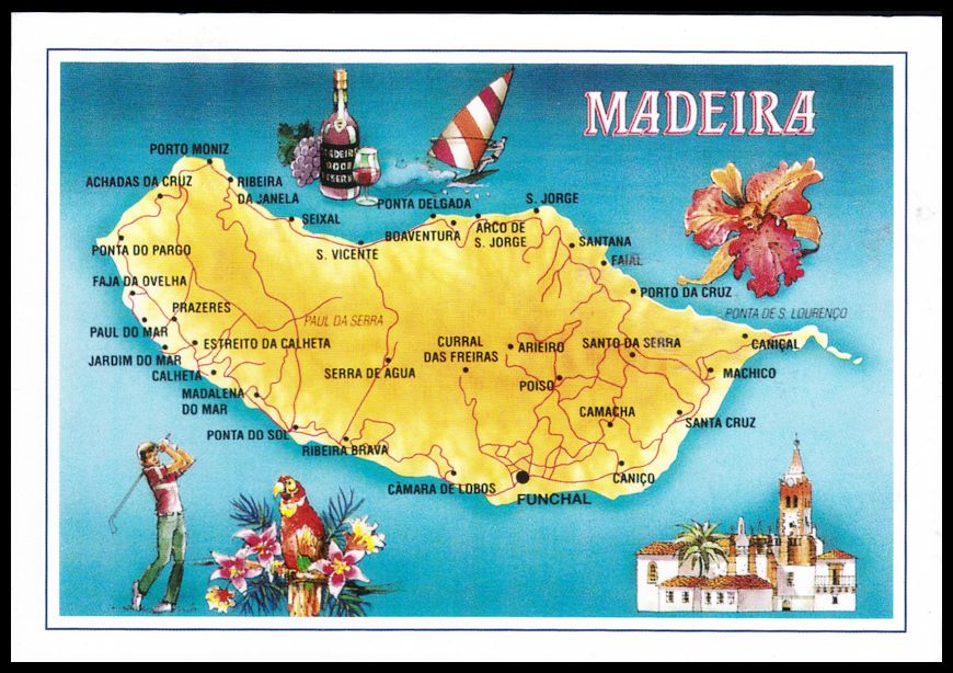 Sent & Received PORTUGAL Postcard from Funchal Madeira, Portugal