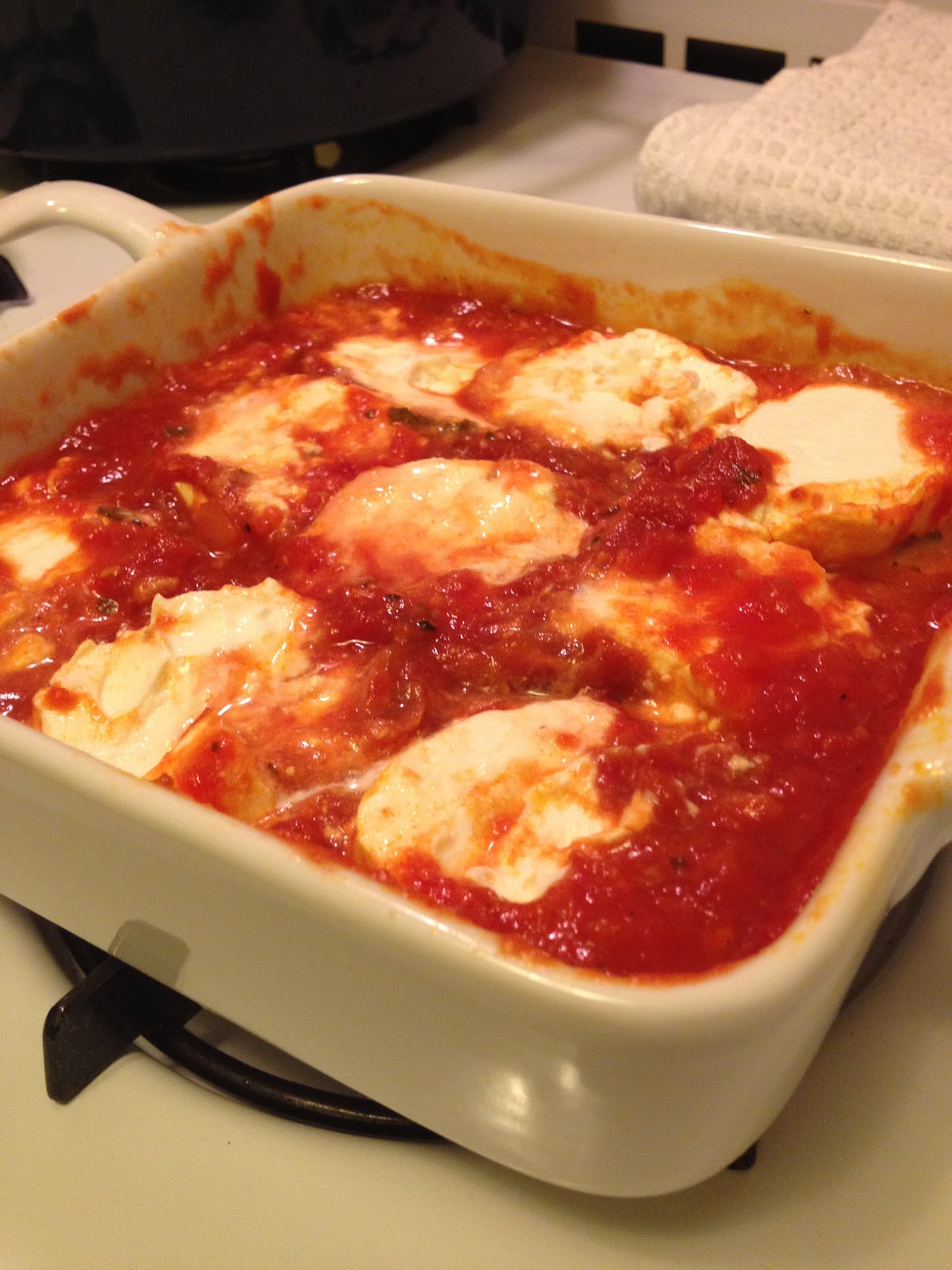 pearls and pasta Baked Marinara and Goat Cheese Appetizer