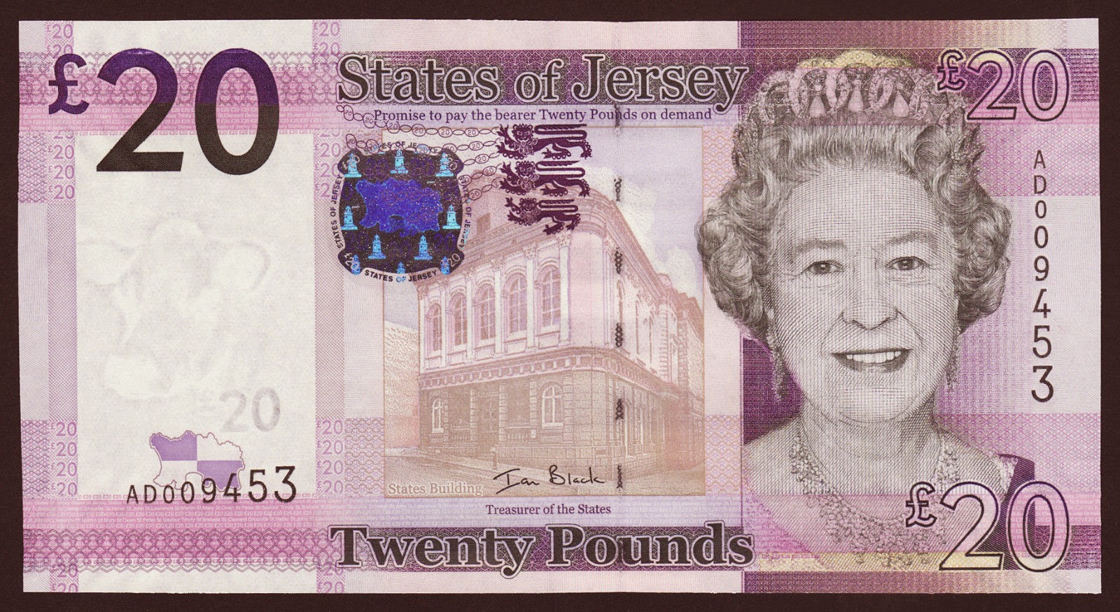 Jersey 20 Pounds banknote 2010 Queen Elizabeth IIWorld Banknotes