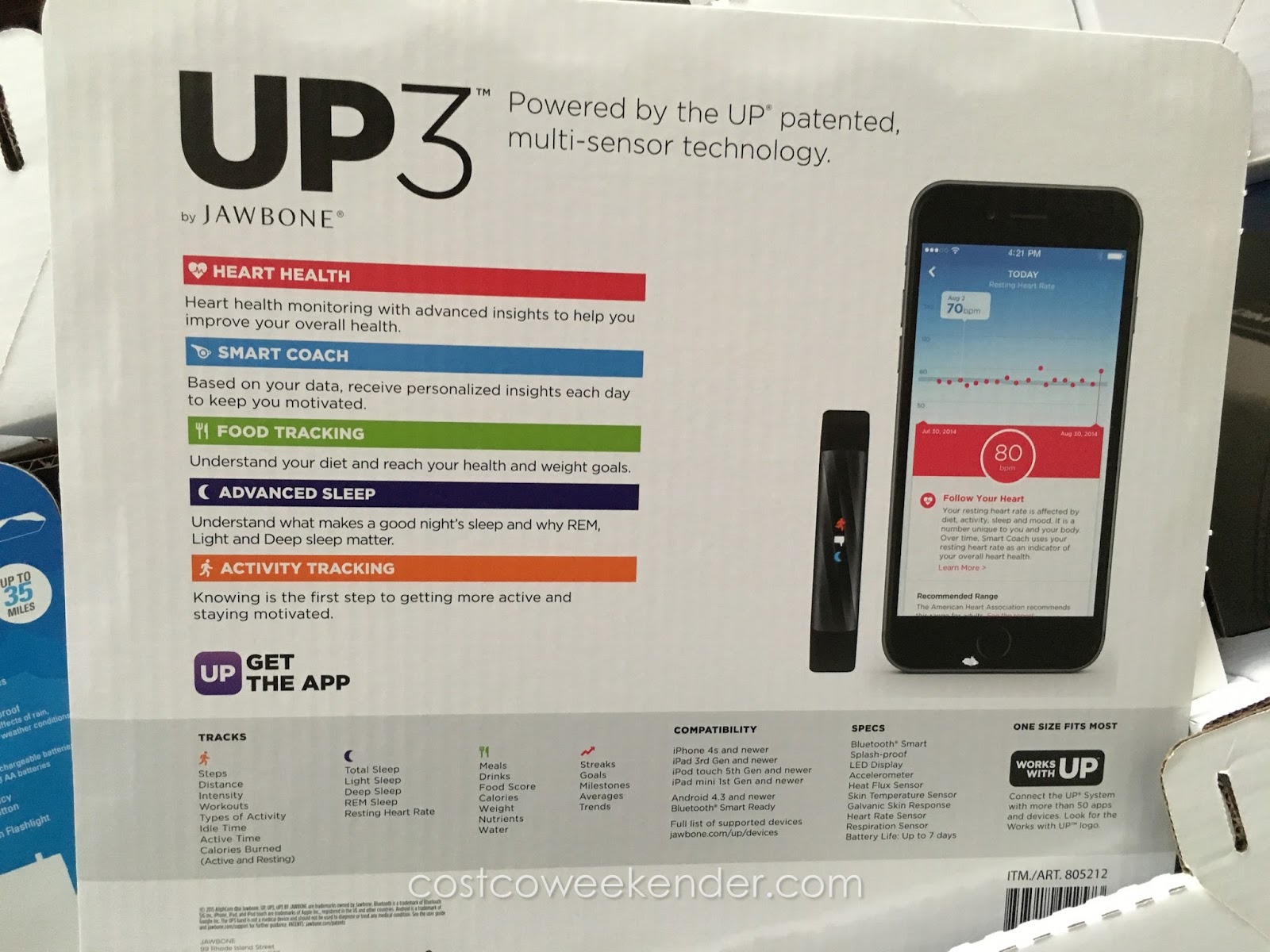 Jawbone UP3 Band + Up Move Fitness Tracker Bundle Costco Weekender