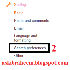 Blogger Search Preferences