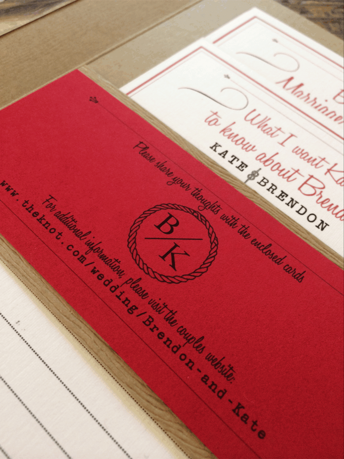 dani's details Tying the Knot Invitation