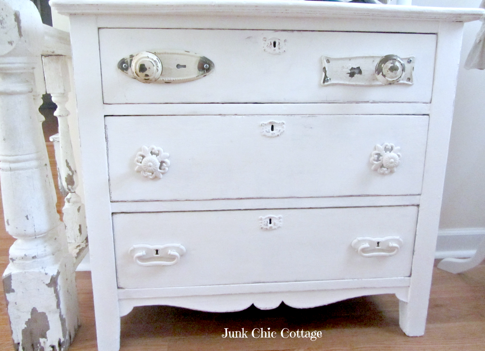 Junk Chic Cottage Repurposed Vintage Dresser