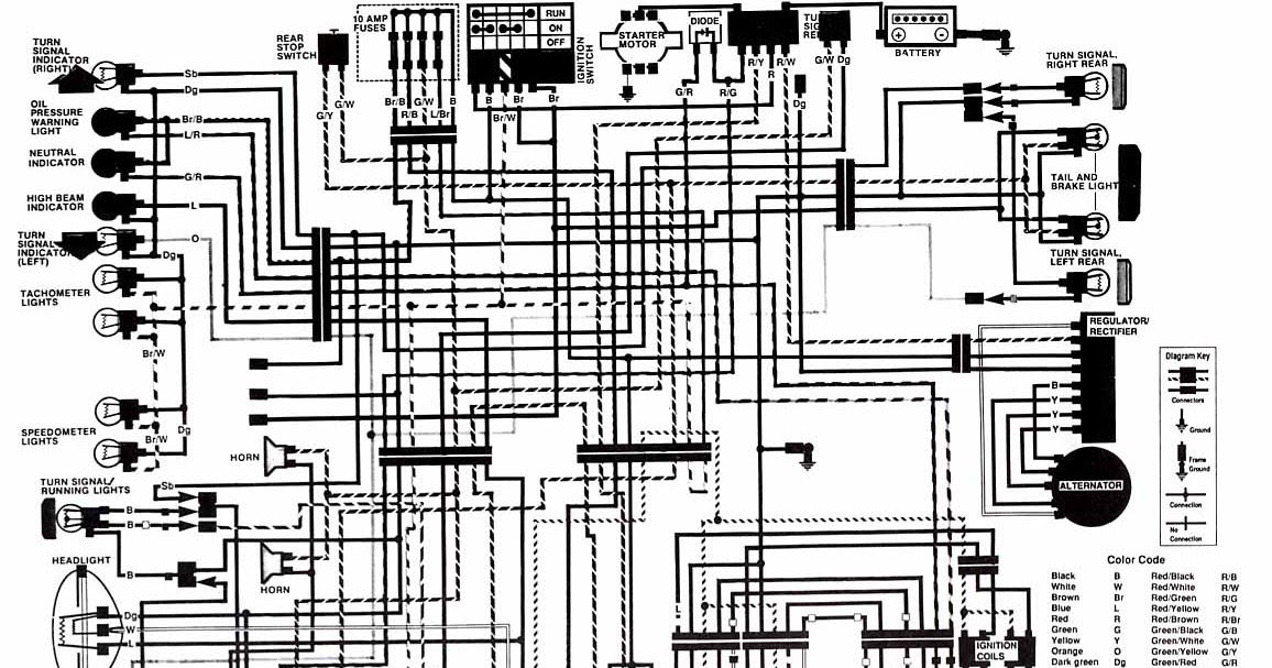 Schematic & Wiring Diagram: Honda Motorcycle CB750F Ciruit Diagram