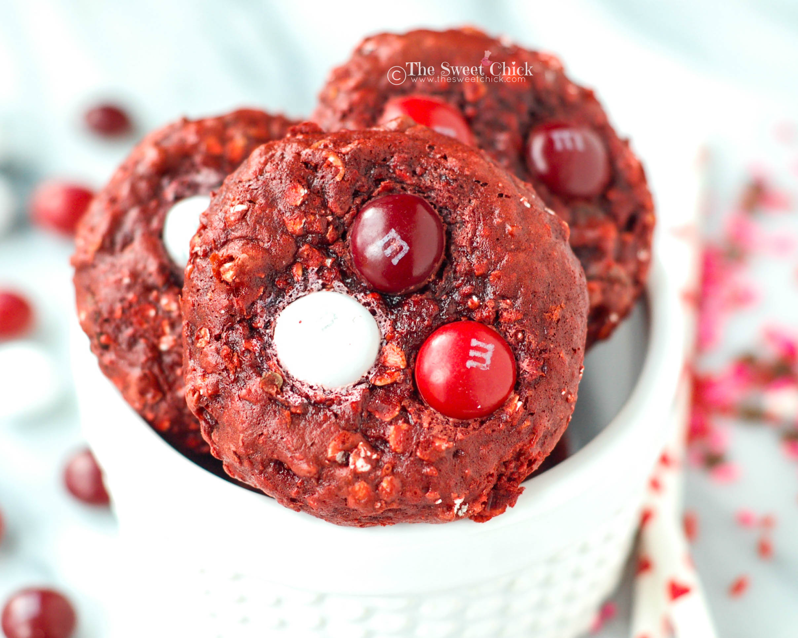Red Velvet Oatmeal Banana Cookies by The Sweet Chick
