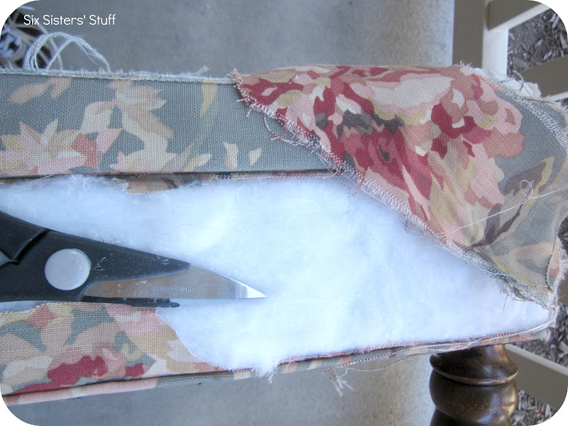DIY Tufted Ottoman Fabric Recover Tutorial Six Sisters' Stuff