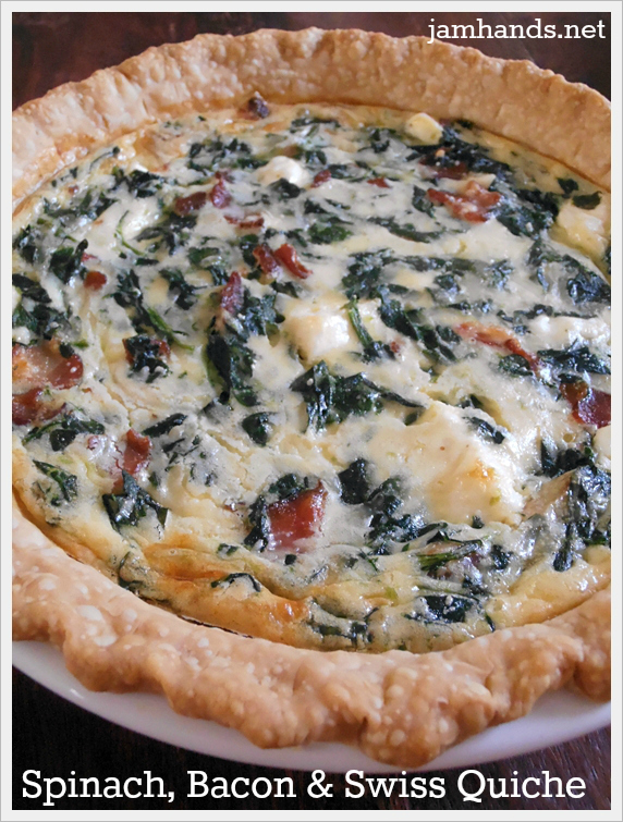 Jam Hands Spinach, Bacon and Swiss Quiche