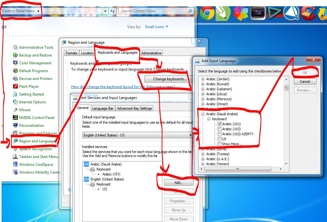 Kkg Pai Cilacap Utara Cara Mengaktifkan Bahasa Arab Di Windows 7 Dan Mengaktifkan Angka Arab