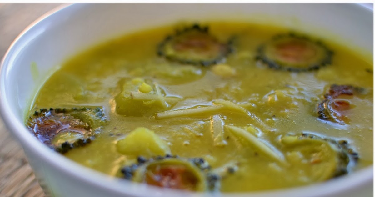 Bengali Recipe Yellow Lentil With Bitter Gourd And Bottle Gourd