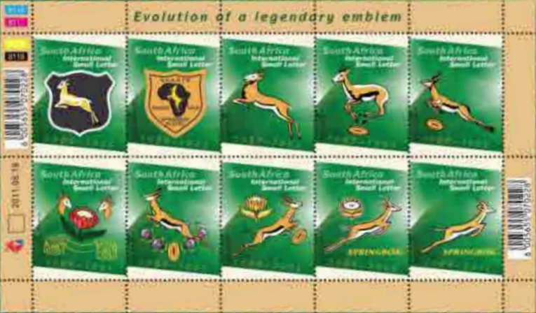 Oval Ball Philately: South Africa 2011 Rugby World Cup - The Springboks