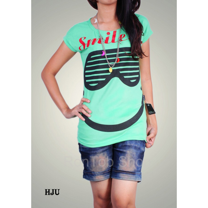 rontob shop smile t shirt bahan kaos spandek stretch sablon rontob shop smile t shirt bahan kaos spandek stretch sablon