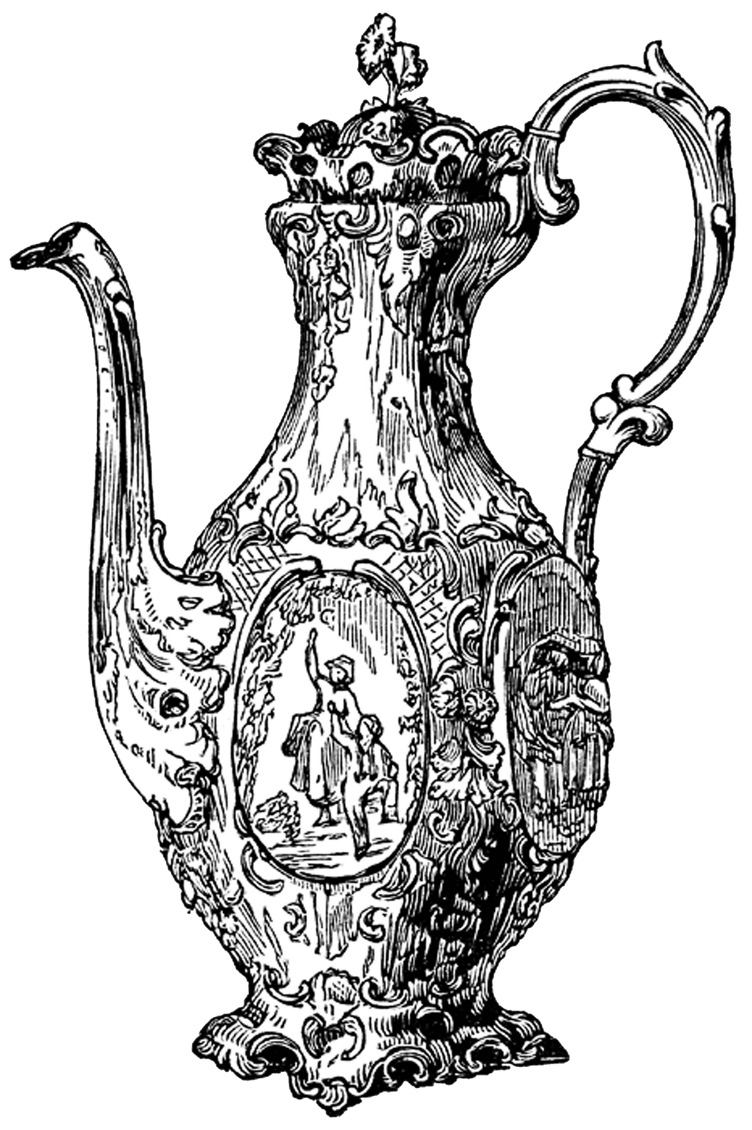 **FREE ViNTaGE DiGiTaL STaMPS** Free DIgital Stamp Ornate Tea Pot