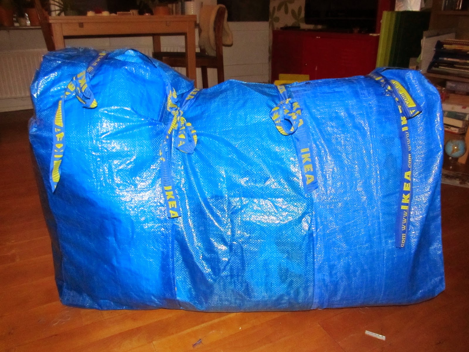 Refashion Coop Bicycle transport bag from three IKEA bags