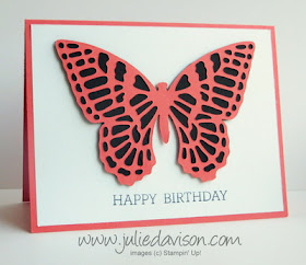2015 Occasions Catalog Sneak Peek: Butterflies Thinlit Die cut Birthday Card #stampinup www.juliedavison.com