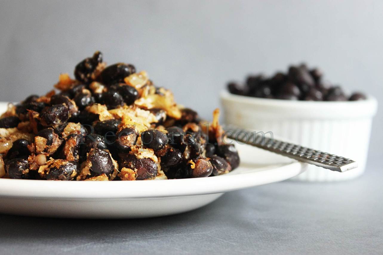 Black bean Stir Fry Black beans thoran