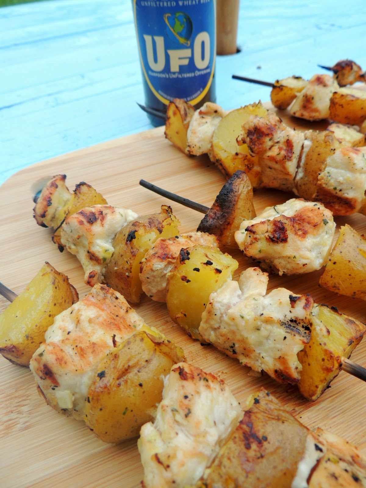 Frugal Foodie Mama Beer & Ranch Chicken & Potato Kabobs