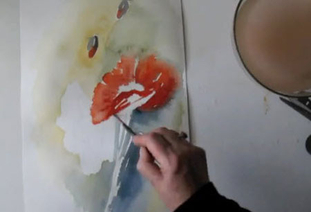 Watercolour demo - aquarelle Poppies