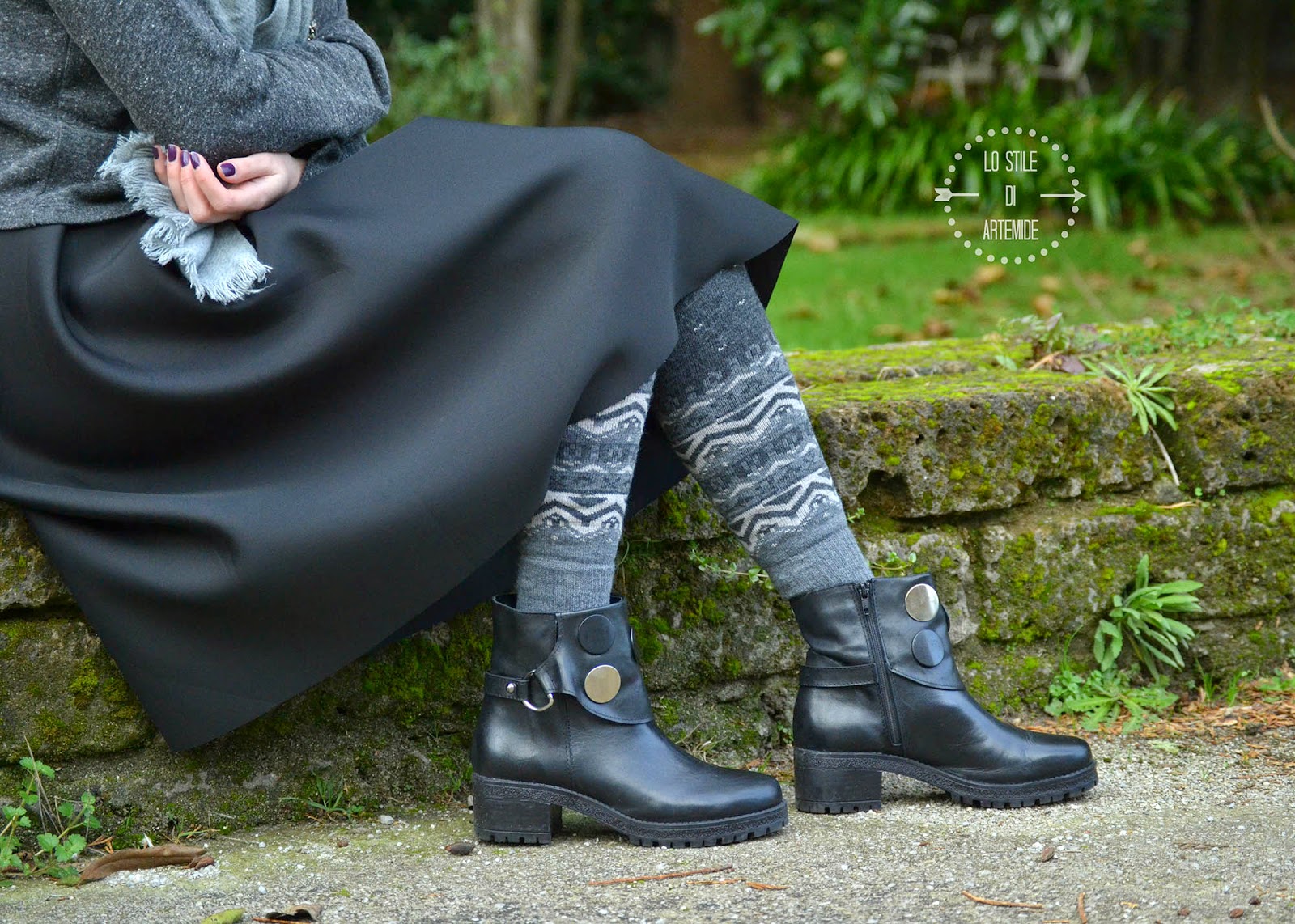 stivaletti pelle nera