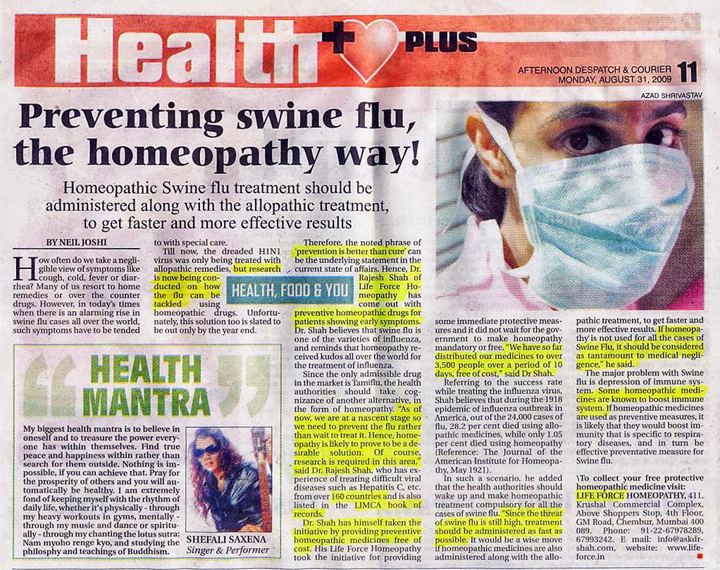  Swine flu Homeopathic Preventive Medicine Available at Our Chennai Clinic  Homoeopathy for flu like illnesses 